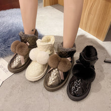 Load image into Gallery viewer, Women's Slip On Winter Boots Warm Winter Bootiesfur ball snow boots 22S34