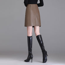 Load image into Gallery viewer, FUR STORY Women Elegant PU Leather Short Skirt With pocket 22L04