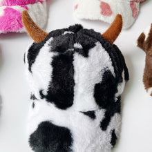 Load image into Gallery viewer, Horn cow plush cap Plush Fashion Woman Baseball Caps 22623