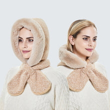 Load image into Gallery viewer, Winter Hats for Women Warm Hooded Scarf Hat for Women 22635