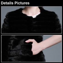 Load image into Gallery viewer, Women's Natural Mink Fur Coat Women Half Sleeve Stripes 13087