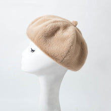 Load image into Gallery viewer, Faux Fur Furry Beret Hats Fluffy Fuzzy Warm French Beret for Women 22619