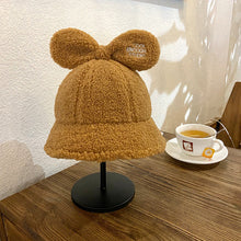 Load image into Gallery viewer, Winter Plush Fuzzy Bucket Hat mickey ears  Fisherman Hats for Women 22633