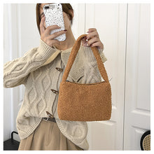 Load image into Gallery viewer, Women Girls Fashion Handbag Soft Plush Faux Fur Underarm bag 22442