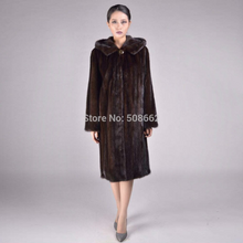 Load image into Gallery viewer, Women's Natural Mink Fur Coat Women Hood Full Winter Coat Women Dress