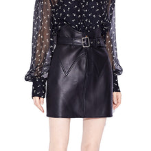 Load image into Gallery viewer, FUR STORY Women Genuine Leather Short Skirt High Waist Slim Thin 22301