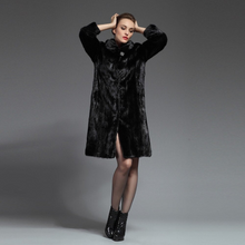 Load image into Gallery viewer, Women's Natural Mink Fur Coat Women Hood Full Winter Coat Women Dress