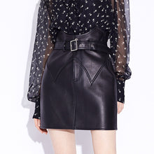Load image into Gallery viewer, FUR STORY Women Genuine Leather Short Skirt High Waist Slim Thin 22301
