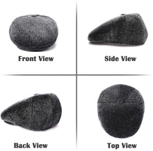 Load image into Gallery viewer, FUR STORY Faux Fur Men Hat Fuzzy Newsboy Cap Gatsby with Earflaps Flat Hat Winter Scally Ivy Cabbie Hats for Men 21620