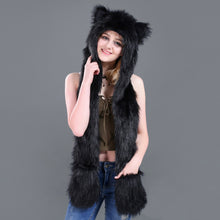 Load image into Gallery viewer, Simplicity 3-in-1 Multi-Functional Animal Hat, Scarf, & Mitten Combo 22614