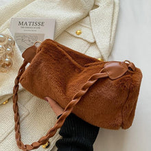 Load image into Gallery viewer, Faux Fur Shoulder Bag Fuzzy Tote Bag Furry Handbag for Women 22429