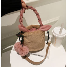 Load image into Gallery viewer, Plush Cylinder Bucket Bag Women Vogue Handbag  Shoulder Bag 22444