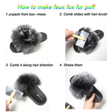 Load image into Gallery viewer, Fur Story FS19S05 Women's Faux Fur Slides for Outdoor Furry Slide Sandals Fur Slippers