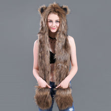 Load image into Gallery viewer, Simplicity 3-in-1 Multi-Functional Animal Hat, Scarf, & Mitten Combo 22614