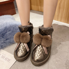 Load image into Gallery viewer, Women's Slip On Winter Boots Warm Winter Bootiesfur ball snow boots 22S34