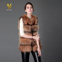 Load image into Gallery viewer, Raccoon Fur Vest Women's Real Fur and Leather Winter Girl's Warm Outerwear Fur Vest