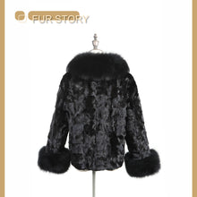 Load image into Gallery viewer, Women Real Fur Coat Natural Mink Fur Jacket real fox fur collar Winter Warm Fur Overcoat 22197