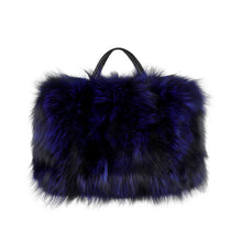 Load image into Gallery viewer, Fur Story Women&#39;s Winter Fur Bag Silver Fox Handbag Leather Ladies Shoulder Bag