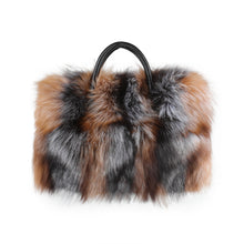 Load image into Gallery viewer, Fur Story Women&#39;s Winter Fur Bag Silver Fox Handbag Leather Ladies Shoulder Bag