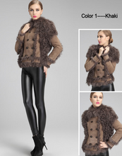 Load image into Gallery viewer, Natural Sheep Fur Coat Double Faced Overcoat Lamb Leather with Fur Women Dress