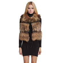 Load image into Gallery viewer, Natural Raccoon Fur Vest Classic Style Whole Leather Fur Waistcoat Jacket