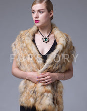 Load image into Gallery viewer, Real REX Rabbit Fur Scarf Rabbit Ball Fur Wrap Cape Shawl Neck Warmer FS15502