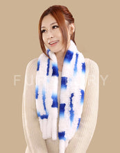 Load image into Gallery viewer, Real REX Rabbit Fur Scarf Rabbit Ball Fur Wrap Cape Shawl Neck Warmer FS15504