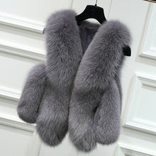 Load image into Gallery viewer, UE FS16288 Women&#39;s Genuine fox fur vest small water drop design