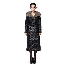 Load image into Gallery viewer, FUR STORY Winter Women&#39;s Real Sheep Leather Coat Natural Mink Fur Long Jacket 151244