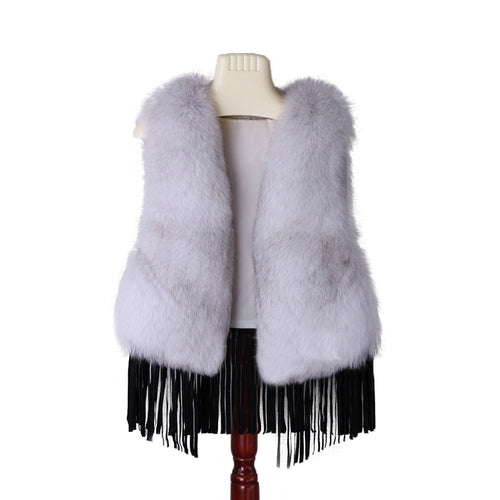 Real fox whole fur vest for woment winter thick jacket coat 16255
