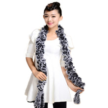 Load image into Gallery viewer, Real REX Rabbit Fur Scarf Grape Wrap Cape Shawl Neck Warmer Various Colors 175cm Long Scarf FS14516