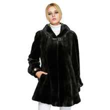 Load image into Gallery viewer, Fur Story FS18121 Women&#39;s Genuine Mink Fur Long Fur Coat with Fur Hood Winter Warm Jacket