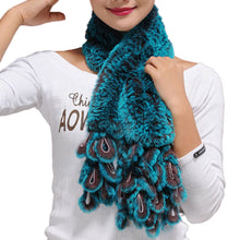 Load image into Gallery viewer, Real REX Rabbit Fur Scarf Fur Grape Decoration Wrap Cape Shawl Neck Warmer Green 16 Colors Available FS13501