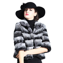 Load image into Gallery viewer, Women&#39;s Genuine Rabbit Fur Coat Women Half Sleeve Winter jacket 15193