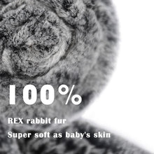 Load image into Gallery viewer, Women&#39;s Rex Rabbit Fur Scarf Ladies Winter Warm Knitted Flowers Crochet Fashion Scarf Scarves for Women Men