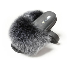 Load image into Gallery viewer, Fur Story FS19S05 Women&#39;s Faux Fur Slides for Outdoor Furry Slide Sandals Fur Slippers