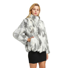 Load image into Gallery viewer, Women&#39;s Genuine Rabbit Fur Coat Fuzzy Warm Fur Jacket Winter Outware 151249
