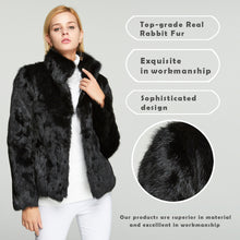 Load image into Gallery viewer, fur story Women&#39;s Genuine Rabbit Fur Coat for Winter Thick Warm Fur Jacket