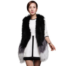 Load image into Gallery viewer, FS15295 Women&#39;s Real Fur Vest Winter Furry Double Color Handmade Knitted Natural Raccoon Fur Vest Female Fur Story