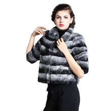 Load image into Gallery viewer, Women&#39;s Genuine Rabbit Fur Coat Women Half Sleeve Winter jacket 15193