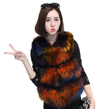 Load image into Gallery viewer, Real Raccoon fur Vest for Women Colorful 16282