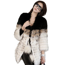 Load image into Gallery viewer, Real Raccoon fur stripes Coat jacket for women with Pom Pom Decoration 161124