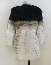 Load image into Gallery viewer, Real Raccoon fur stripes Coat jacket for women with Pom Pom Decoration 161124