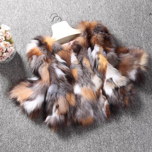 Real fox fur coat jacket for women winter thick fox fur 16169