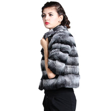 Load image into Gallery viewer, Women&#39;s Genuine Rabbit Fur Coat Women Half Sleeve Winter jacket 15193