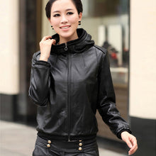 Load image into Gallery viewer, Genuine Sheep leather jacket coat with hoodie decoration for women winter 14107