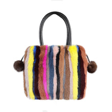 Load image into Gallery viewer, Women&#39;s Mink Fur Handbag Tote Furry Top Handle Bag Satchel Purses Multicolor