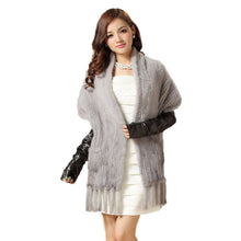 Load image into Gallery viewer, Real Knitted Mink Fur Shawl Stole Wrap Cape Poncho Coat Garment Various Colors Fur Story FS070306