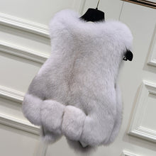 Load image into Gallery viewer, UE FS16288 Women&#39;s Genuine fox fur vest small water drop design