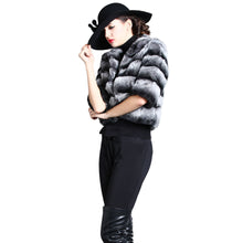 Load image into Gallery viewer, Women&#39;s Genuine Rabbit Fur Coat Women Half Sleeve Winter jacket 15193